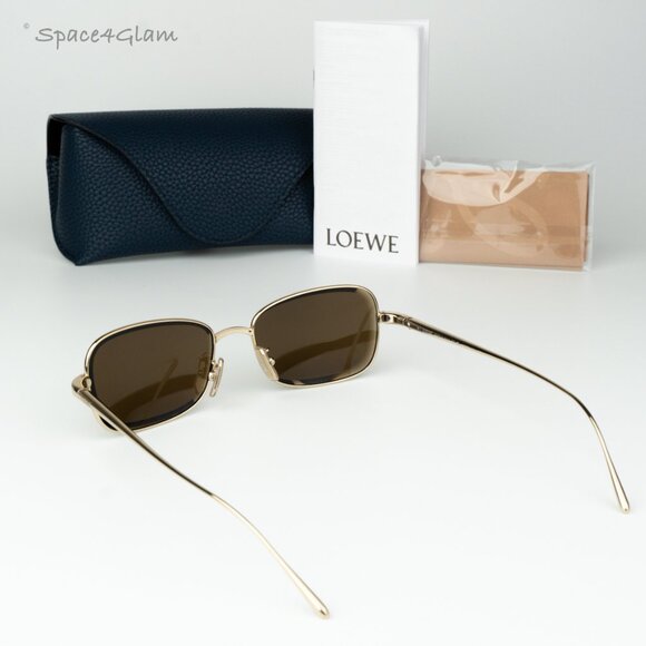 Loewe Women Sunglasses Yellow Gold Mirror Square LW40159U 32G NEW AUTHENTIC - Picture 8 of 8